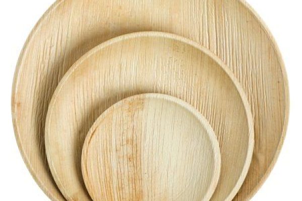 _Brheez Round Heavy Duty Bamboo-Look Disposable Plates - 100% Biodegradable, Compostable Palm Leaf, 9__, 25-pack, Size_9__, Brown_